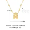 Venta Caliente Transfronteriza Nuevo Colgante de Burbuja Brillante Letra P del Alfabeto Inglés Cobre Chapado en Oro Collar Simple Popular Accesorios para la Mano