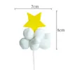 Pacote com 10 Decorações de Bolo Estrela Lua Bola de Pelo Nuvem Inserção Balão Arco-Íris Decoração de Mesa de Sobremesa de Aniversário