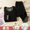 Roupa Térmica Masculina de Inverno Caxemira Seda Gola Redonda Conjunto Novas Roupas e Calças de Outono Espessas Amigáveis à Pele Aquecimento Rápido