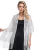 Amazon Ebay Explosiones Europeas y Americanas Seda Oro y Plata Toalla Plana Baile de Novias Fiesta de Boda Vestido de Noche Chal Mujeres