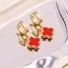 Novos Brincos Elegantes Doces e Delicados Banhados a Ouro Real Sem Desbotar com Franja Flor da Moda Superfície Lisa