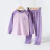 Conjunto de Ropa Interior Térmica para Niños, Ropa de Otoño para Jóvenes, Pijamas de Estudiante para Niñas, Ropa de Casa Raglán para Niños Grandes
