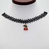 Gargantilla de encaje de terciopelo vintage europeo y americano Harajuku, collar de cadena para la clavícula para mujer, cadena para el cuello punk Loli, collar de cadena para suéter