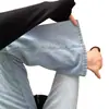 Jeans Feminino Vintage Estilo Americano Azul Claro Lavado Cintura Alta Micro-Preguiçoso Verão 2025 Novo Calça Flare Solta Emagrecedora