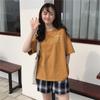 Camiseta de Manga Corta con Estampado Delantero y Trasero, Estilo Coreano de Verano, Nueva, para Mujer, Cuello Redondo, Casual, Holgada, Venta al por Mayor