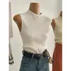 Chaleco de Punto de Seda Helada de Alta Gama Francés para Mujer, Top Delgado de Verano Adelgazante sin Mangas para Ropa Interior de Traje