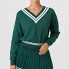 Moletom Esportivo Novo Transfronteiriço Feminino Solto Gola V Manga Longa Secagem Rápida Fino Pulôver Primavera e Outono Roupa para Fitness Yoga