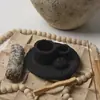 Portavelas de Cemento de Madera Sagrada Peruana Salvia Hojas de Eucalipto Palo de Vainilla Incienso Purificación Bandeja Multifuncional Adorno Decorativo