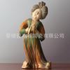 Ornamentos Femininos de Cerâmica Tri-color Tang Instrumentos Musicais Antigos Figuras Femininas Decorações para Sala de Estar em Casa Coleção Antiga Arte