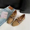 Sapatos Mary Jane estilo coreano Chuyuji para mulheres, novo modelo 2026, corte baixo, fivela de tira única, color block, flat, versáteis, sapatos antiderrapantes