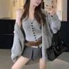 Desejo Puro Sexy Colete Halter Acolchoado Suéter Casual Terno Tricotado Outwear Novo de Outono Feminino Casaco Longo Dois