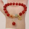 Pulsera de Ágata Roja Natural Zhou Family Tongping Dasheng Jade Hetian Calcedonia Pulsera de la Marca de la Suerte Joyería Pulsera