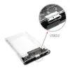 Caixa para HD externo transparente USB 3.0 de 2,5 polegadas Caixa para HD de notebook SATA Porta serial SSD de estado sólido