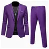 Traje de hombre de un botón entallado, traje de dos piezas business casual de color brillante, ropa formal de hombre para banquetes y actuaciones