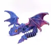 Adorno de Dragón Volador con Alas, Modelo de Dragón Articulado Móvil para Aliviar el Estrés, Juguete para Niños, Dragón Volador de Dos Cuernos Impreso en 3D
