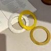 Pulsera Geométrica Redonda de Resina Arcoíris con Tono Nublado - Simple, Moderna, Versátil, Exquisita, Joyería de Alta Gama