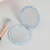 Espejo pequeño de doble cara abatible, simple de mano, plegable, alta definición, portátil, redondo, tamaño pequeño, espejo de maquillaje de mano