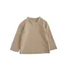 Nueva Camiseta Base de Manga Larga para Niños Primavera y Otoño 2026 Camiseta de Cuello Alto para Bebé Moda Coreana para Bebés Top Transpirable