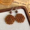 Pendientes de Paja Hechos a Mano Estilo Resort, Pendientes de Ratán con Ambiente de Playa Marina, Accesorios para Orejas Estilo Bohemio de Nicho