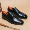 Zapatos de Cuero para Hombre de Nuevo Estilo Transfronterizos, Zapatos Formales de Negocios Casuales a la Moda, Zapatos Planos de Cuero Retro de Talla Grande de Comercio Exterior para Hombre