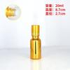 En stock frasco de cuenta dorada galvanizada columna de acero frasco de perfume cuenta de vidrio cosmético para masaje frasco de aceite esencial 30ml100ml