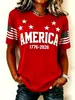 2026 Comercio Exterior Transfronterizo Sitio Independiente de Amazon Verano Nuevo Bandera Americana 250 Aniversario Camiseta de Manga Corta Impresa en 3D