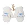 Guantes de Peluche Lindos Estilo Corea del Sur para Mujer Invierno Dibujos Animados Perro Estudiante Engrosados A prueba de Frío Colgantes para el Cuello Cálidos Lindos Dedos