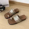 Sandalias Deslizantes de Diseñador Únicas para Mujer, Nuevo Estilo Verano 2026, Sandalias de Cuña con Suela Gruesa para Combinar con Vestidos, Sandalias de Playa