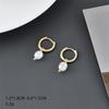 Pendientes transfronterizos con nuevo baño de cobre oro real de 14k perla de agua dulce moda europea y americana simples barrocos de lujo ligero