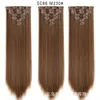 Atacado transfronteiriço conjunto de 7 peças de extensões de cabelo sintético clip-in de 22 polegadas 130g, peças retas para cobrir o cabelo