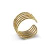 Personalizado Anel de Aço Inoxidável Oco de Contas de Ouro Masculino e Feminino Design Avançado Sense Anel de Meia Abertura de Anel de Aço de Titânio de Cinco Anel