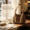 Bolso de Mano Jacquard de Terciopelo Estrella Nuevo para Mujer, Gran Capacidad, Casual, Bolso de Hombro Único/Cruzado, Estilo Perezoso, Bolso para el Trabajo