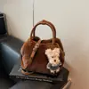 Bolso Nuevo de Felpa de Otoño, Bolso Cruzado Peludo de Moda para el Trabajo, Bolso de Mano de Gran Capacidad, Bolso de Hombro/Axila Estilo Coreano