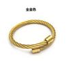 Venta caliente Pulsera europea y americana de alambre trenzado abierto elástico de acero de titanio para hombre, tendencia hip hop, pulsera de cuerda de alambre de acero inoxidable