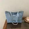 Bolso tote de lona de moda nuevo 2026 para mujer, estilo casual y dulce con un moño, gran capacidad, se puede llevar en la mano o usar como bolso de hombro