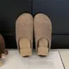 Zapatos Birkenstock de lana esponjosa más terciopelo para mujer, suela gruesa, zapatillas de media caña, otoño invierno 2026, zapatillas esponjosas para mujer, zapatillas cerradas para exteriores sin cordones