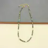 Set de Collar de Diseño Único con Cadena para Clavícula de Perla Natural y Aretes de Piedras Preciosas Rojas y Verdes