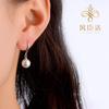 Pendientes de plata con perlas redondas cruzadas en vivo, fabricantes mayoristas de joyería para la oreja, pendientes de plata de temperamento coreano para mujer