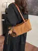 Bolso de hombro transfronterizo estilo retro de gamuza, gran capacidad, casual, bolso de axila, diseño simple de bloques de color, adecuado para ir al trabajo, bolso de mujer