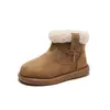 Botas de Nieve para Niños 2026 Invierno Nuevo Estilo Botas Martin con Forro de Felpa para Niñas Estilo Coreano Botas Cálidas de Algodón de Lana de Cordero Comercio Exterior