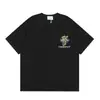 Camiseta Unisex de Manga Corta Suelta con Estampado del Logo Cross Casablanca Verano Casablanca Algodón Puro de Moda