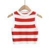 Venta al por mayor transfronteriza europea y americana 2023 moda mujer multicolor pequeño fresco ajustado elástico cuello redondo pequeño chaleco mujer C83176