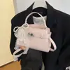 2026 Nueva Moda Color Sólido Moda Bufanda de Seda Lazo de Perlas Bolso de Hombro Casual Bolso Cruzado de Gran Capacidad Bolso de Mano