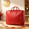 Saco de armazenamento para colcha de casamento, vermelho, grande capacidade, conjunto de quatro peças de colchas para o enxoval da noiva, com alça para facilitar o transporte
