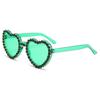 Nuevas Gafas de Sol para Niños Corazón de Durazno Color Jalea Sin Montura Gafas de Sol para Bebé Taladro de Punto Amor Gafas para Niños Transfronterizas