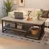 Mesa de jantar para apartamento pequeno, mesa pequena de dupla finalidade, mesa de centro simples de duas camadas multiuso