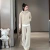 Traje Deportivo Casual de Otoño Tallas Europeas Grandes para Mujer, Conjunto de Dos Piezas de Sudadera Adelgazante Elegante y que Reduce la Edad para Mujeres de Tallas Grandes