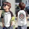 Camiseta de Manga Corta de Algodón Puro para Niños y Niñas, Nueva Moda de Verano para Bebés y Niños, Top Elegante, Camiseta Básica con Bloques de Color para Bebé, Camiseta de Moda