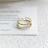 Anillo de Moda Estilo Europeo y Americano con Circonita Tendencia Ins Doble Capa Nicho Lujo Accesible Diseño de Gama Alta Anillo Pulsera Exquisito para Mujeres