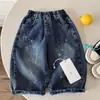 Calça Infantil 2026 Outono Novidades Meninos e Meninas Patchwork Solta Jeans Estampado Bebê Estilo Coreano Calça Estrela